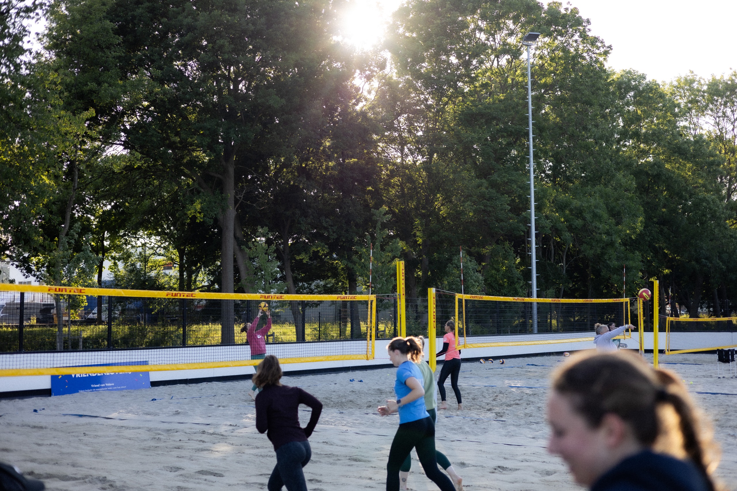 Close-up van het beachveld